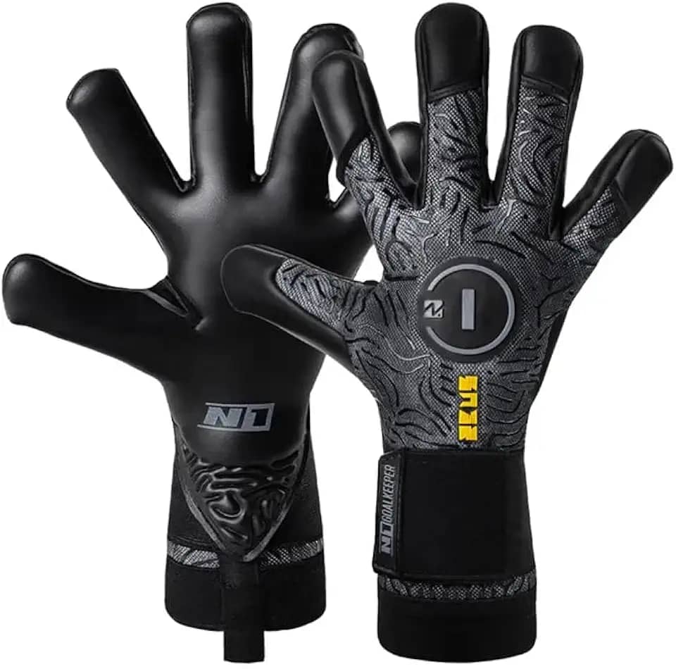 Luvas de Goleiro Zeus N1, Pretas, Trava de Pulso