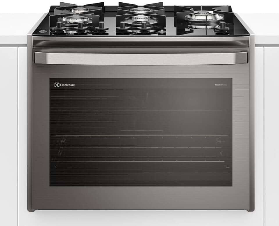 Fogão de Embutir 5 bocas Electrolux Cinza Experience com Mesa de Vidro, PerfectCook360 e VaporBake (FE5EC) 127V