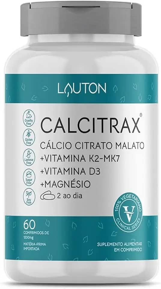Cálcio Citrato Malato + K2 + D3 + Magnésio - Calcitrax ® 60 Cps - Lauton