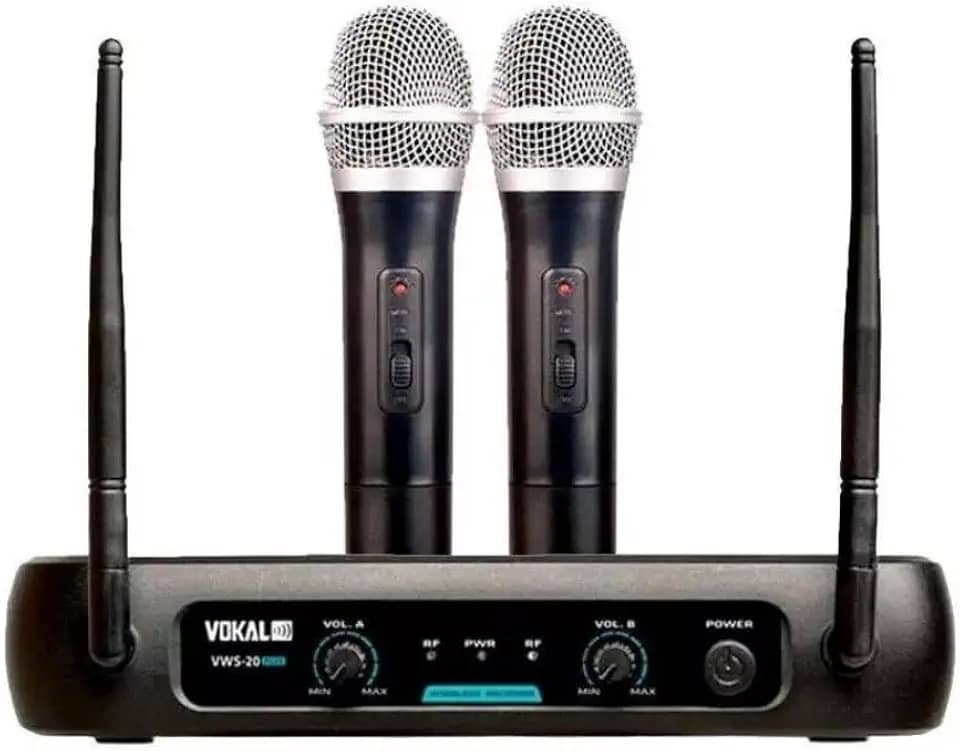 Microfone Sem Fio Duplo Vokal VWS 20 Plus