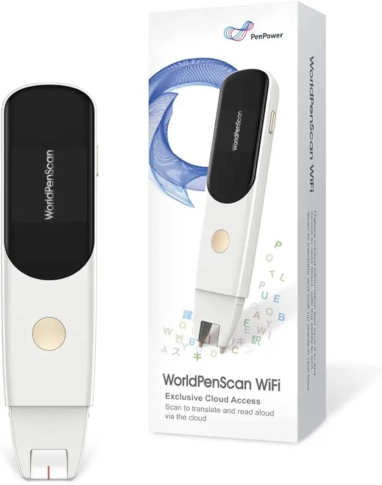 PenPower WorldPenScan Wi-Fi | Scanner de caneta OCR | Modo leitor | Texto para fala para dislexia | Windows, Mac, Chromebook, iOS e Android