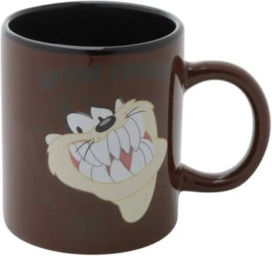 Mini Caneca Porcelana Wb Looney Taz After Coffee Marrom 6,7X6,7X7,3 Cm - 140 Ml