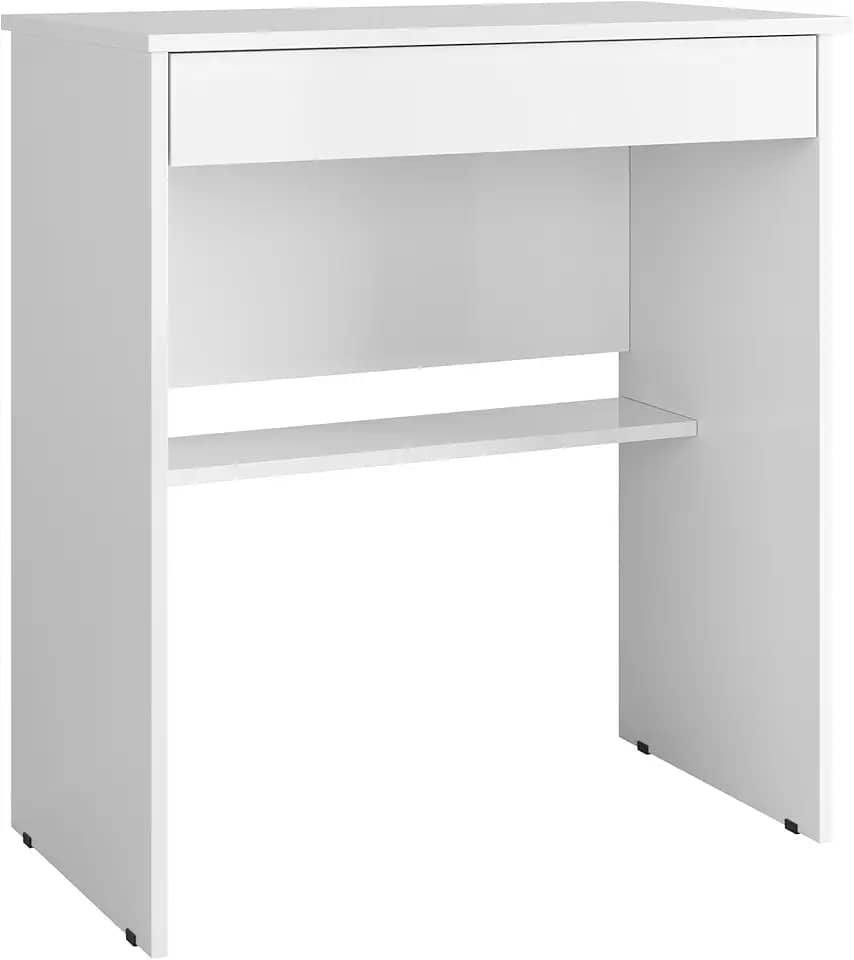 Escrivaninha Mesa Para Computador Escritório Com Gaveta Branca