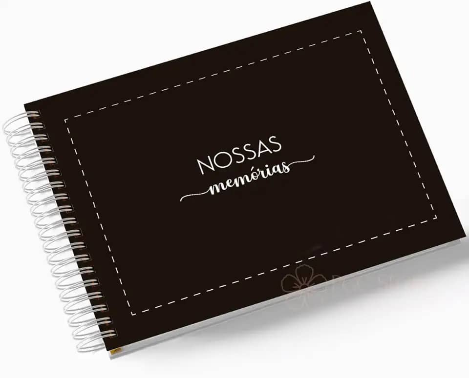 Álbum de Fotos Scrapbook papel Kraft 15x21cm 25 folhas Minhas Memórias