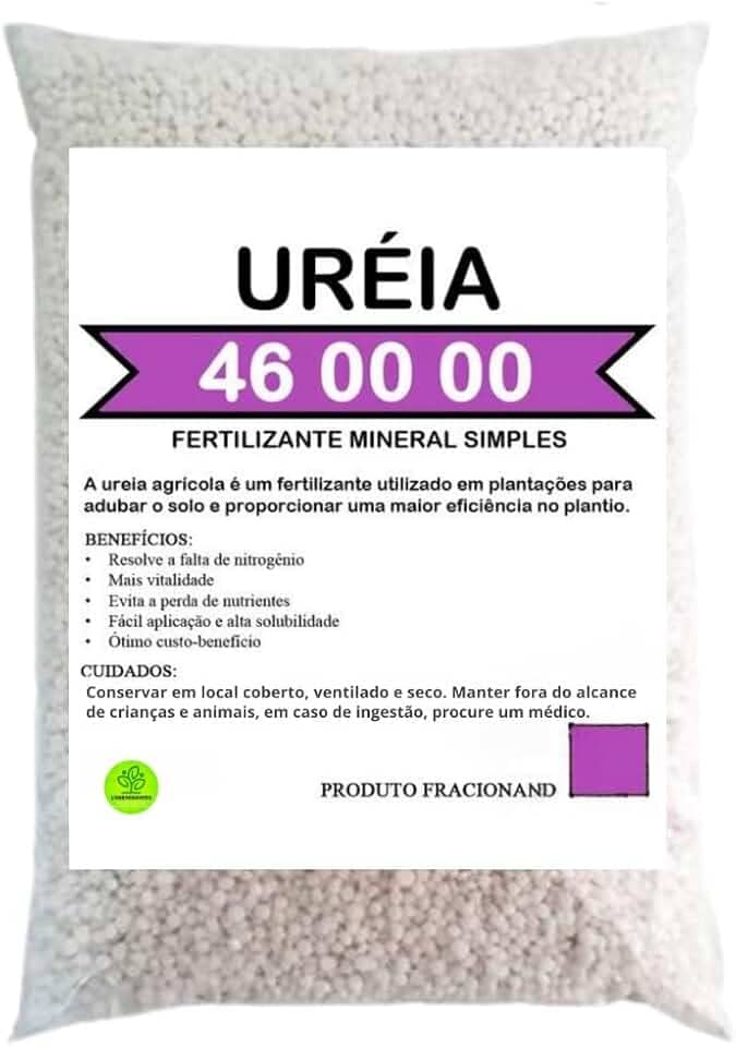 Adubo Fertilizante Ureia Pura Agrícola 46.00.00 Fracionado Hortaliças Flores Suculentas Rosas do Deserto Jardins (500, Gramas)