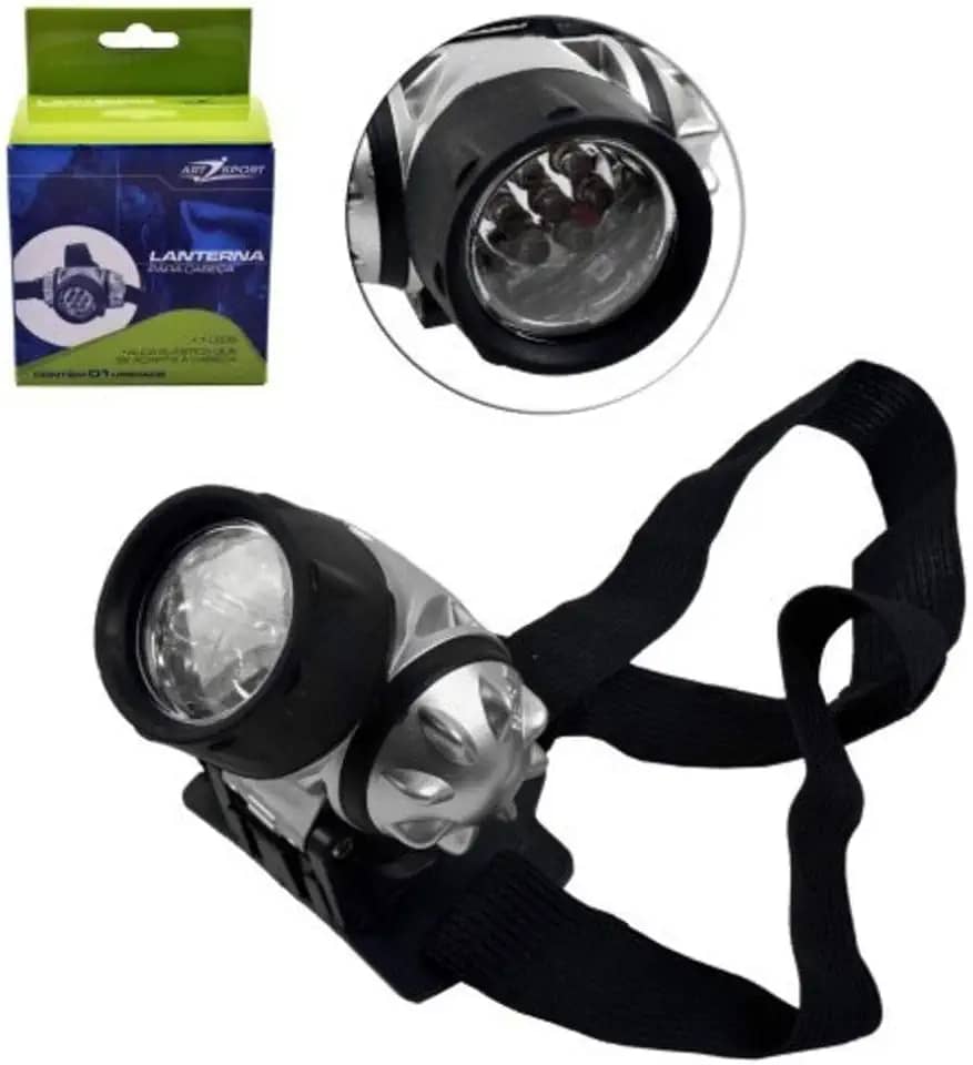 Lanterna Cabeça Led Ajustavél Resistente a Aguá a Pilha