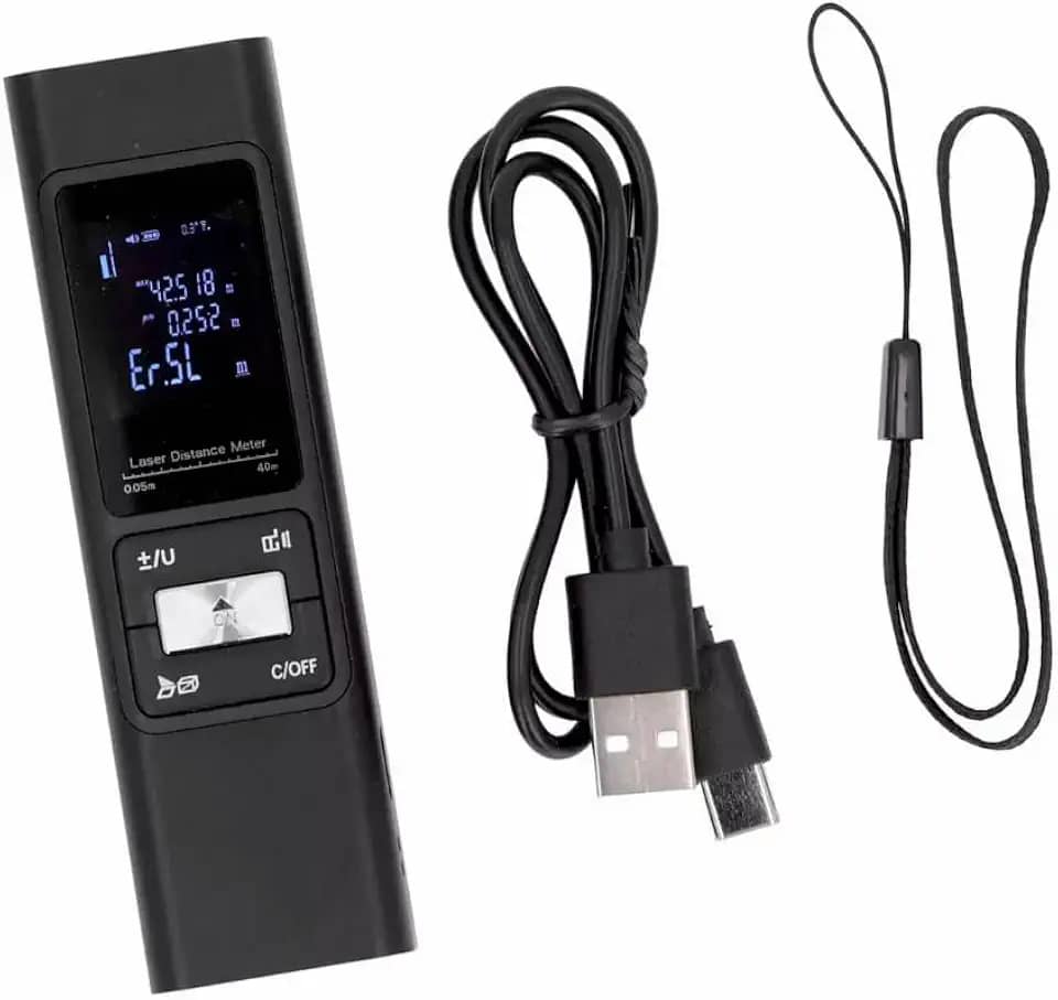 Trena Digital a Laser 80 Metros Recarregável com Nível Laser e Função de Cálculo de Área e Volume