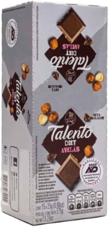 Mini Tablete de Chocolate Talento Avelã Diet 25g c/15 - Garoto