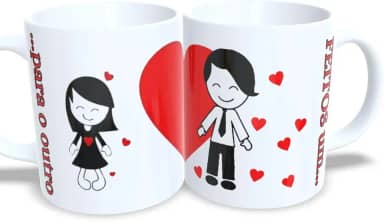 Kit 2 Canecas personalizada Casal Feitos um Para o outro - modelo ele e ela