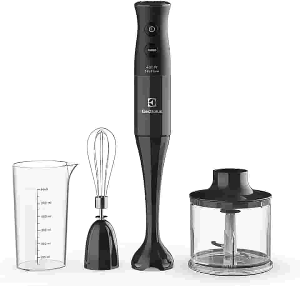 Mixer Misturador Multiuso Electrolux 3 em 1 400W 2 velocidades 3 acessórios mini processador capacidade resistente temperatura 600ml livre BPA EIB10 preto 127v