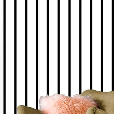 Papel de Parede Adesivo Listrado, PVC Autocolante, Preto e Branco, 5 Metros x 45cm, Design Clássico para Decoração de Ambientes