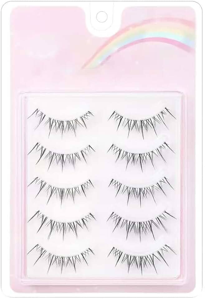 5 pares de cílios postiços, leves e reutilizáveis com um design de tira completa, fácil aplicação para iniciantes
