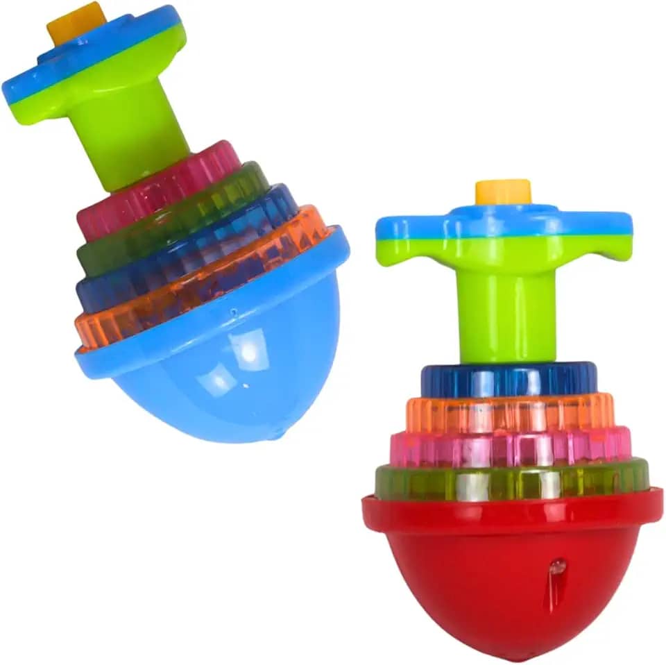Pião Lançador Eletrônico Musical Luz Som Infantil Brilhante Sortido - Castela
