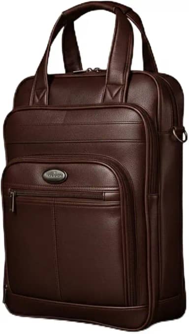 Mochila Couro Reforçada Executiva Grande Mochila para Notebook Trabalho Viagem Escola com Cabo de Aço Impermeável