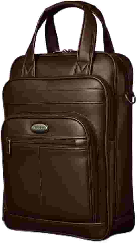 Mochila Couro Reforçada Executiva Grande Mochila para Notebook Trabalho Viagem Escola com Cabo de Aço Impermeável