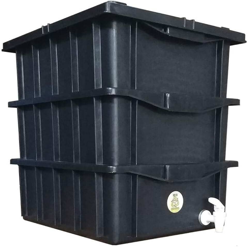 Composteira Doméstica 15 Litros Preta - Minhocas -