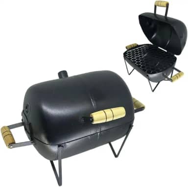Mini Churrasqueira a Bafo 2 em 1 Portátil e Económica Churrasqueira Bafinho Apartamento Camping(De bancada)