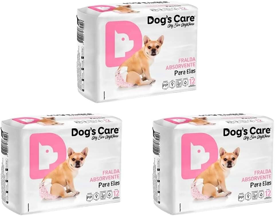 Kit Fralda Higiênica Descartável Para Cachorro Fêmea PP 36 unidades