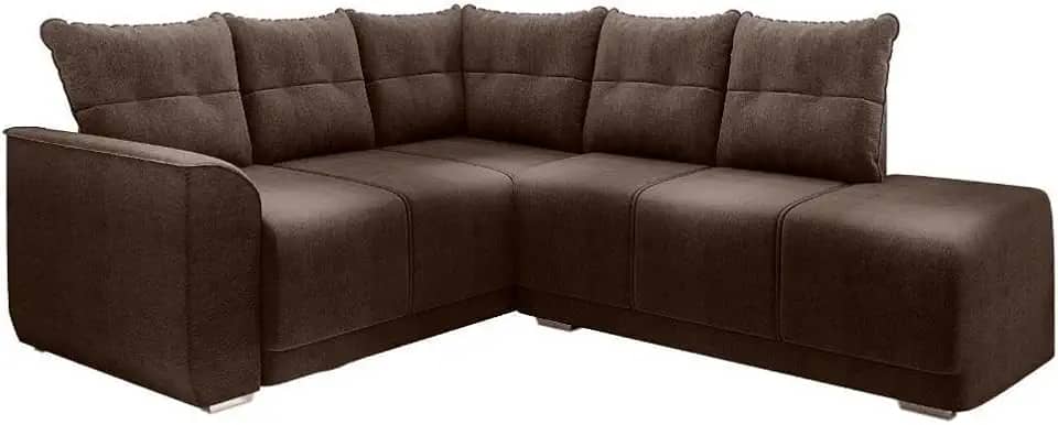 Sofá De Canto Marrocos Marrom Suede Liso Selmer