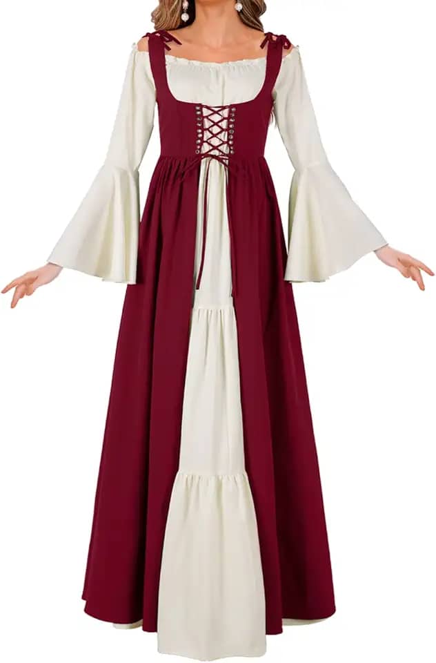 Fantasia feminina renascentista, vestido medieval, fantasia de Halloween
