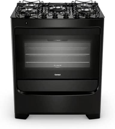 Fogão 5 bocas Consul mesa de vidro preto - CFS5VBE Bivolt