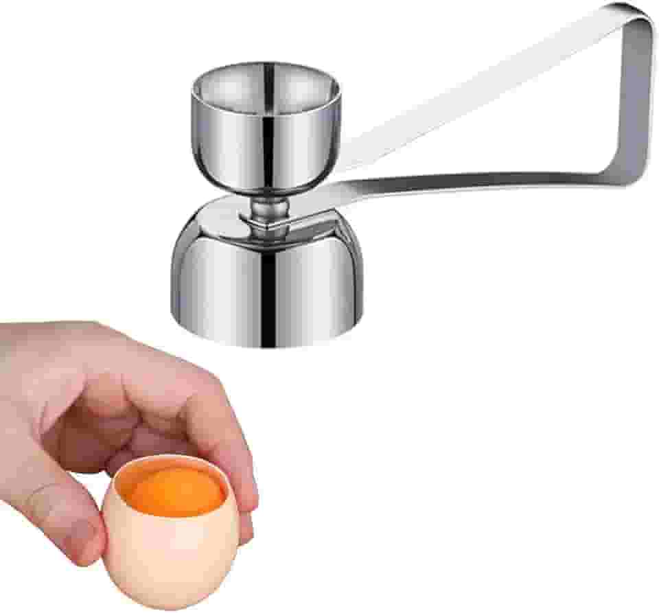 Cortador de ovos abridor de casca de ovo, separador de ovos de aço inoxidável para ovos crus, macio ou rígido fervido