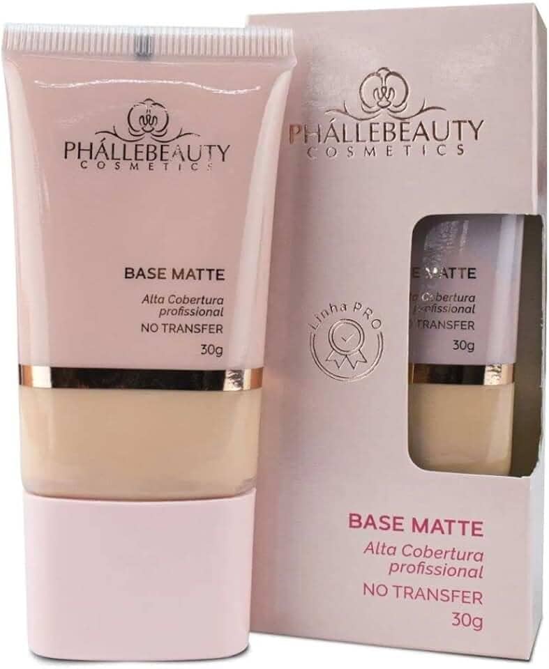 Base Matte Alta Cobertura Cor 3 Phallebeauty 30g