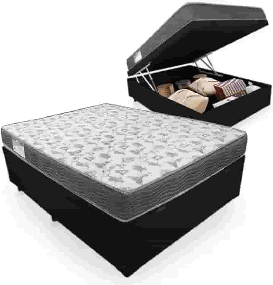 Cama Box Com Baú Casal + Colchão De Espuma D33 - Ortobom - Iso 100 138cm