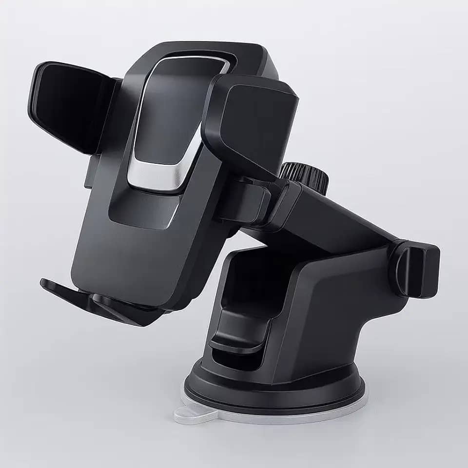 Suporte de Celular para Carro com Ventosa Reforçada Fixação no Painel Trava Automática Antiqueda Ideal para GPS Waze e Uber Compatível com Smartphones Modelo Premium