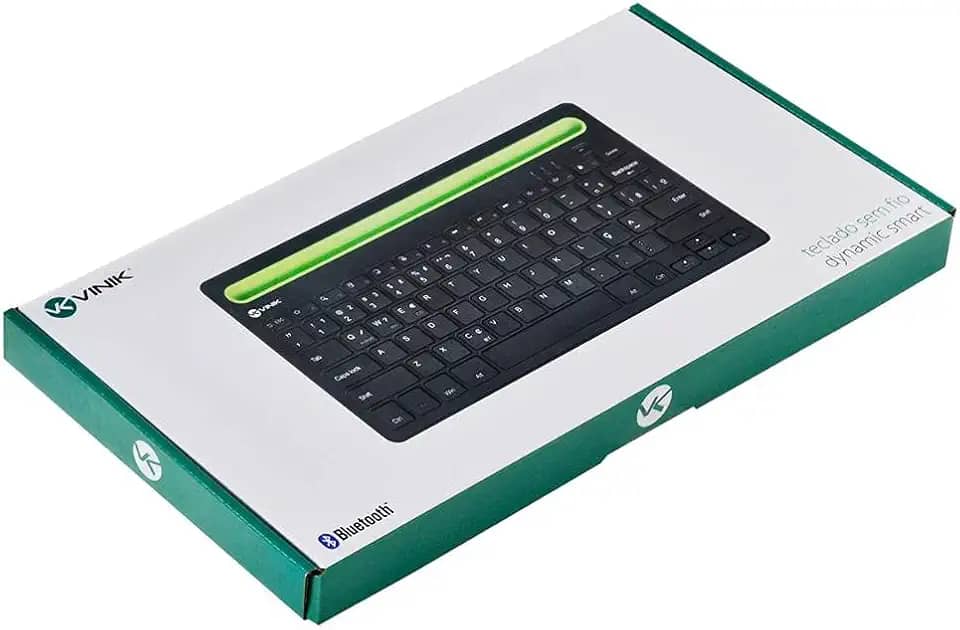 TECLADO BLUETOOTH 3.0 2.4 GHZ DYNAMIC SMART ABNT COM SUPORTE PARA TABLET OU CELULAR - PRETO - DT200