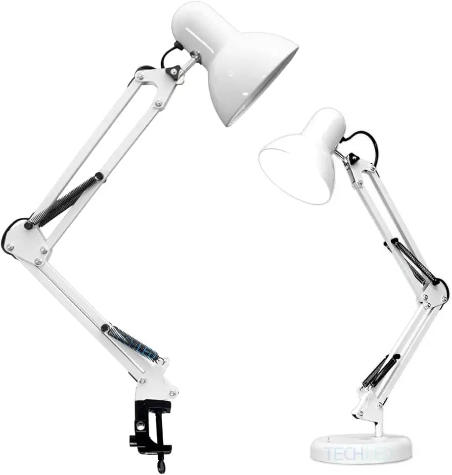 Luminaria pixar Mesa Articulada Escritorio regulavel Leitura Base metal Articulavel Branca