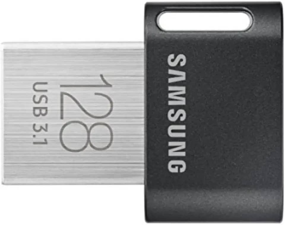 SAMSUNG Unidade flash USB FIT Plus 3.1, 128 GB, 400 MB/s, conecte e permaneça, expansão de armazenamento para laptop, tablet, Smart TV, sistema de áudio de carro, console de jogos, MUF-128AB/AM, cinza