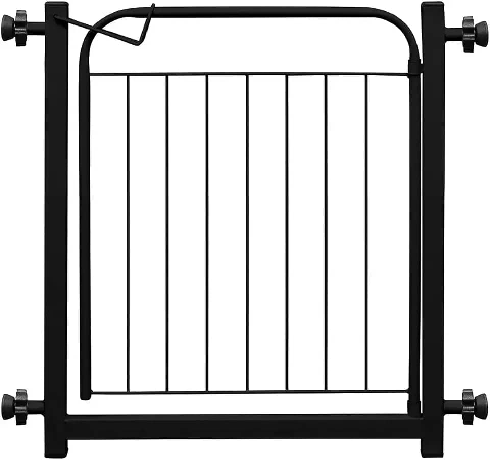 Portão Grade Pet Cães 69 cm Altura, Ajustável 68 a 73 cm e 78 a 83 cm com Extensor, Açomix, Preto