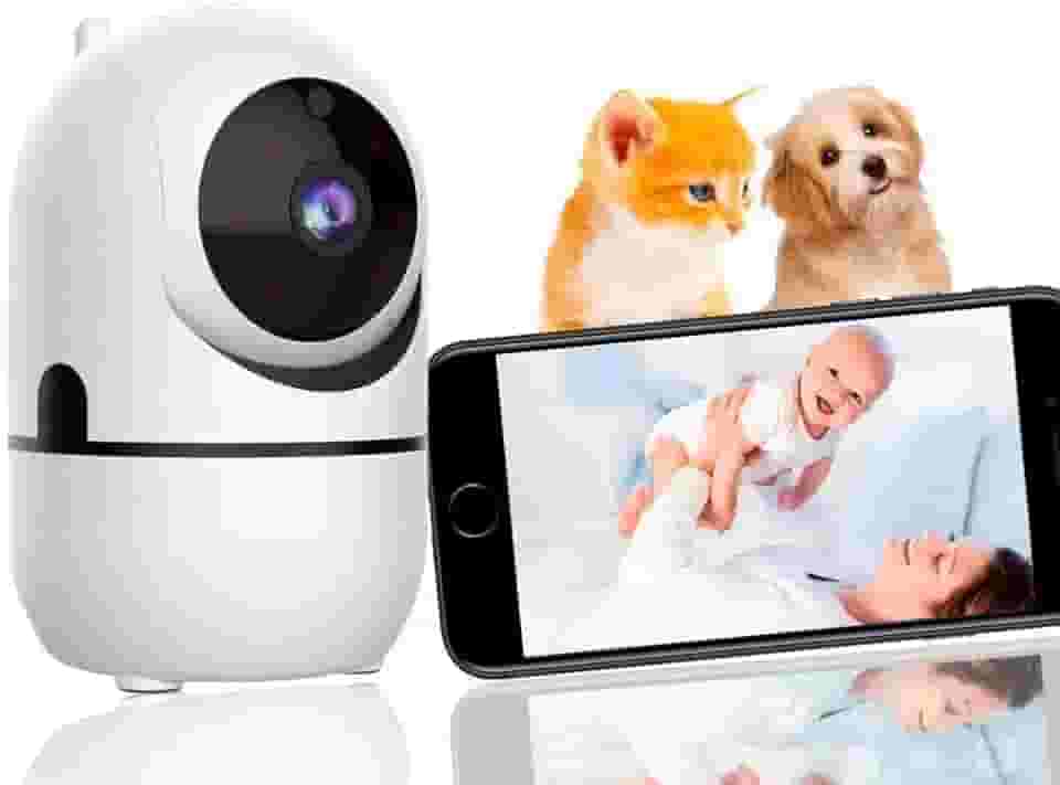 Camera Ip Wifi Giratória 1080p Estilo Babá Eletrônica Com Visão Noturna e Alerta De Movimento