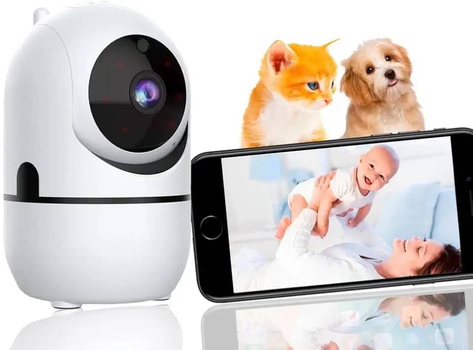 Camera Ip Wifi Giratória 1080p Estilo Babá Eletrônica Com Visão Noturna e Alerta De Movimento
