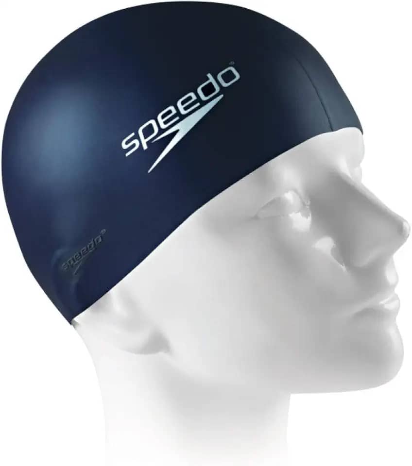 Touca de Natação, Speedo, Flat Cap, Silicone Resistente com Encaixe Confortável,Tamanho Único