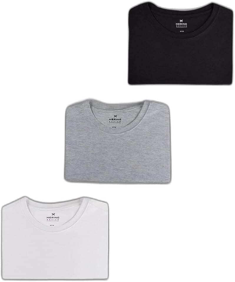 Kit Com 3 Camisetas Masculinas Básicas Hering