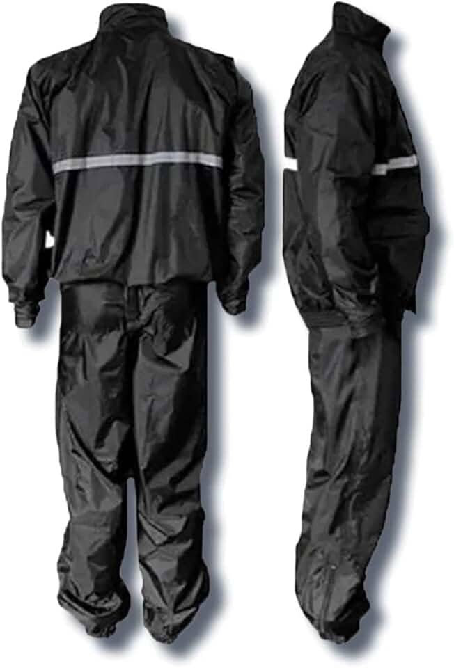 Capa de Chuva Para Motoqueiro Impermeável Preto Capa para Motoboy com Touca Faixa Refletiva e Proteção