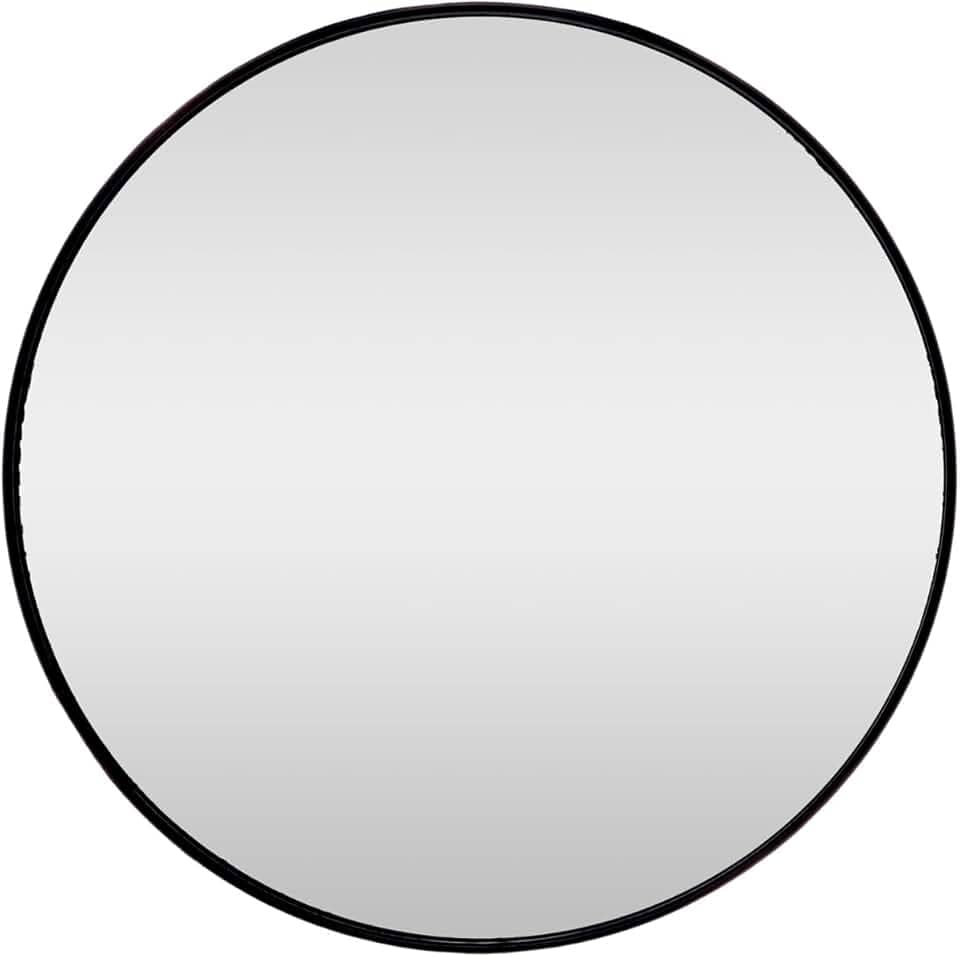 LYOR - Espelho Redondo de Acrílico com Ampliação 5x e Ventosas Preto 8,5cm