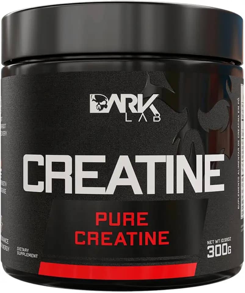 Creatina Pura Dark Lab 300g, Monohidratada 100% de Pureza, Sem Glúten, Sem Sabor
