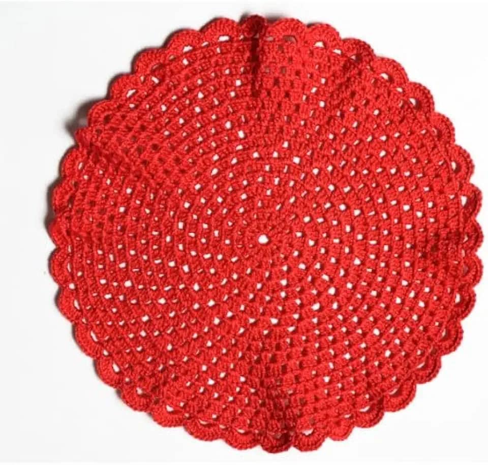 Sousplat vermelho em crochê