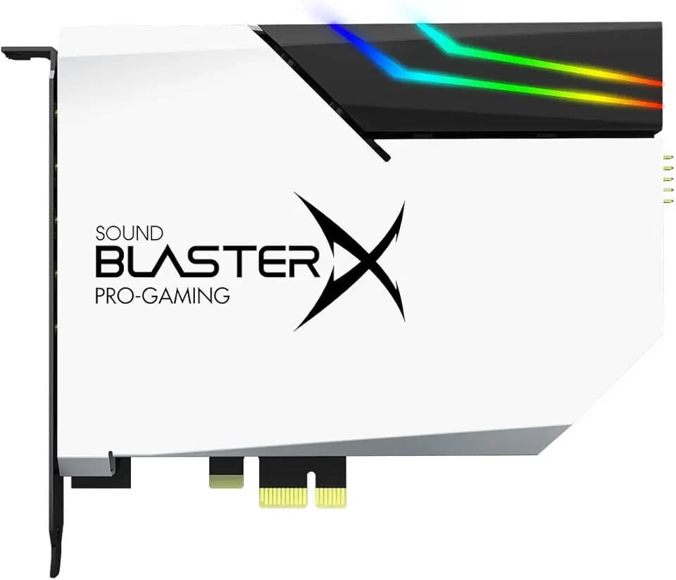 CREATIVE Sound BlasterX AE-5 Plus Pure Edition SABRE32 Ultra-Class 32 bits/384 kHz PCI-e placa de som para jogos e DAC com Dolby Digital e DTS, fone de ouvido discreto Xamp Bi-amp, SNR de 122 dB,