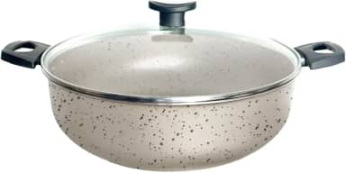 Wok 30 Frigideira Grande Paella Caçarola Teflon Antiaderente (Vanilla Ceramic)
