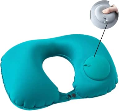 Travesseiro Almofada Pescoço de Viagem Inflável Comfort Ergonômico para Adulto e Criança Formato "U" Anatomico Cervical com Inflador