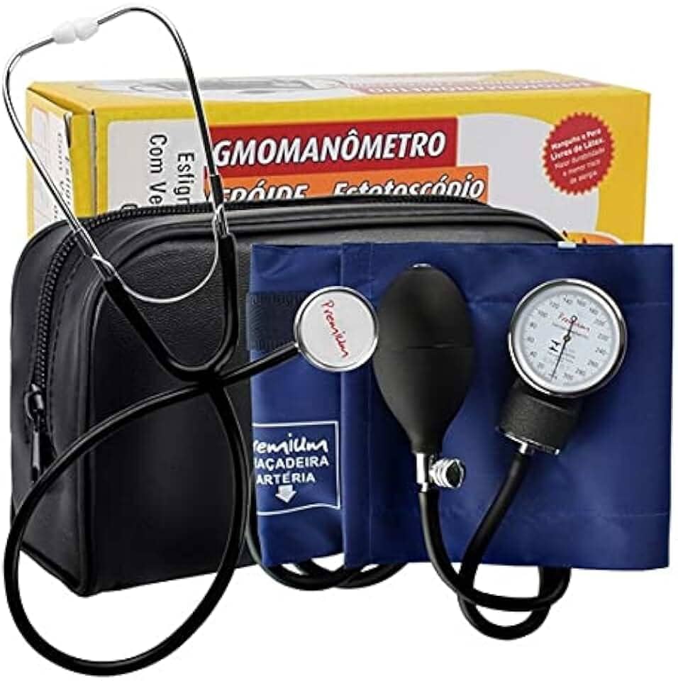 Kit Aparelho De Pressão Esfigmomanômetro + Estetoscópio Simples