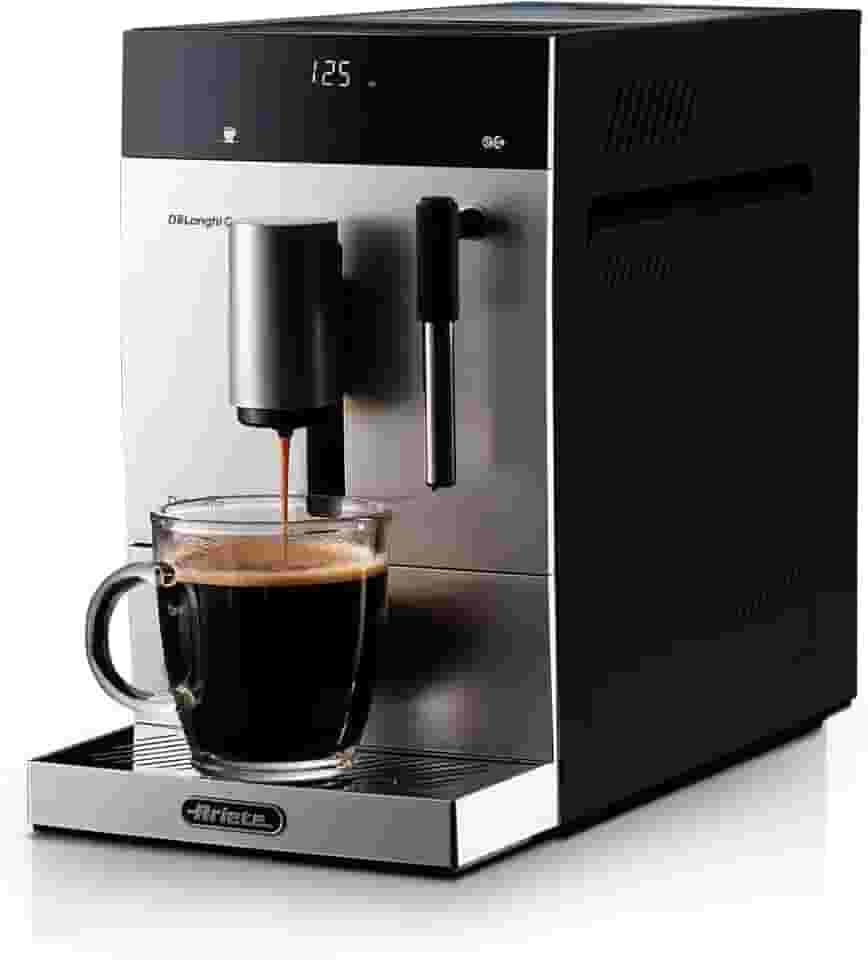 Ariete 1452 Diamante, Máquina de Café Automática, 1450 W, Pressão 19 bar, Café Expresso, Americano e Água Quente, Dispositivo para Cappuccino, Display LED, Bico Ajustável, Frontal Prata, 127V