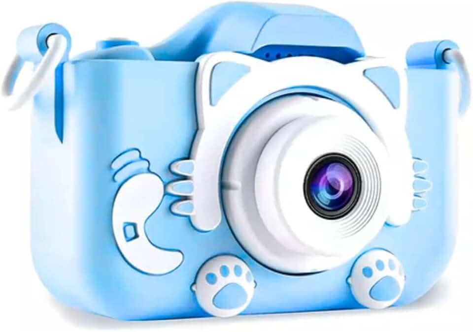 Máquina Fotográfica Infantil Digital – Vídeos HD, Fotos 13 MP, Tela 2″, 4× Zoom, Jogos, Bateria Recarregável USB - YASDA (AZUL)