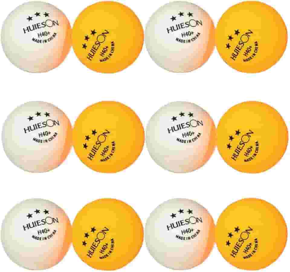 10 Bolas Tênis de Mesa Ping Pong Huieson 3 Estrelas H40+ Plástico ABS Profissional