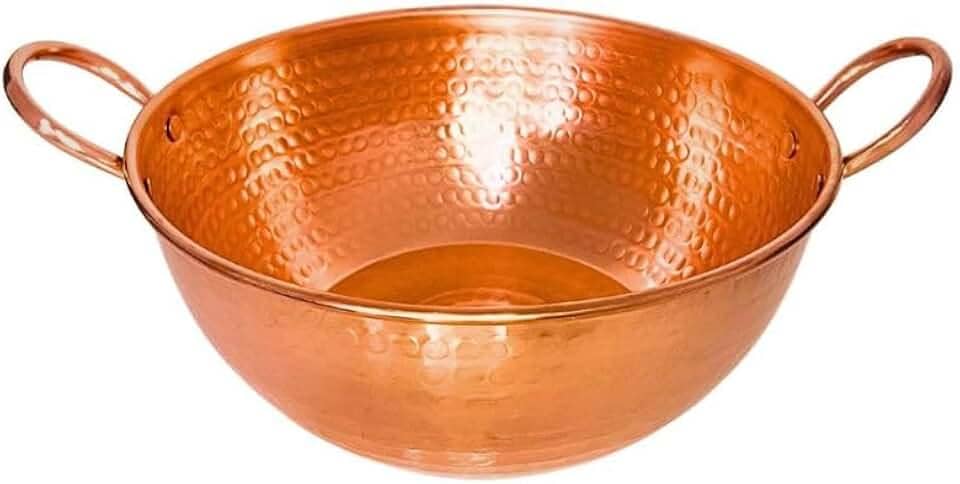 Tacho De Cobre Puro 7 Litros Com Alças de Cobre