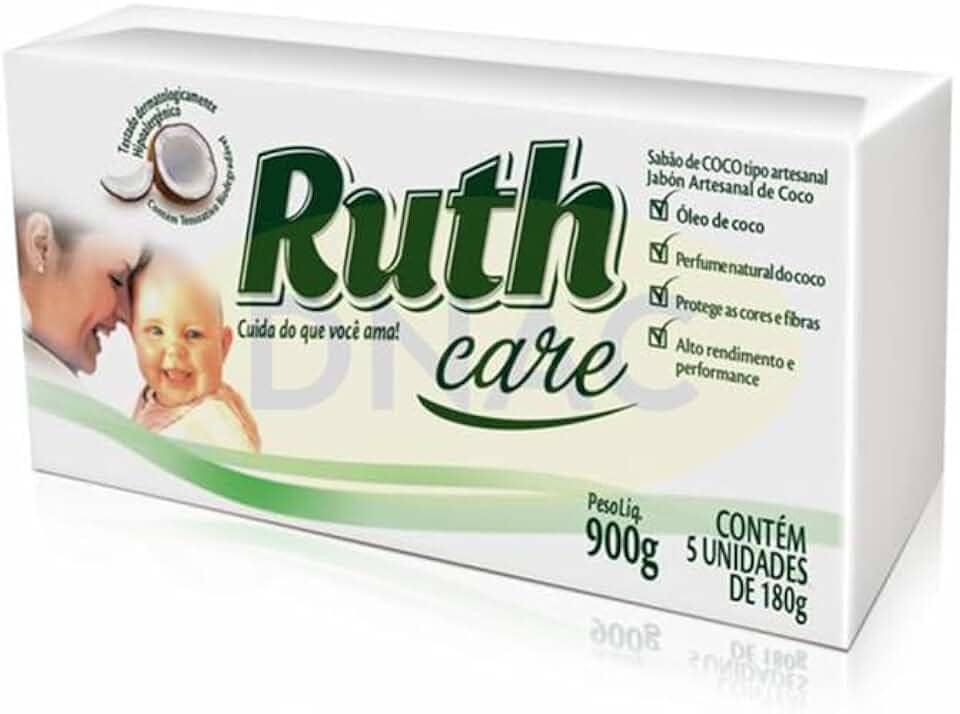 Sabão De Coco Em Barra 5x180g Para Roupas Louças Cabelo - Ruth